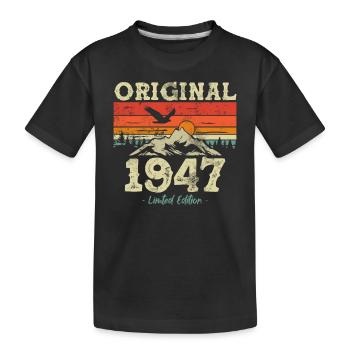 Birthday present 1947 76/77 years - Kids' Premium Organic T-Shirt - black - Front