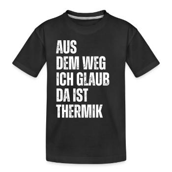 Ich Glaub Da ist Thermik RC Segelflieger - Kinder Premium Bio T-Shirt - Schwarz - Vorne