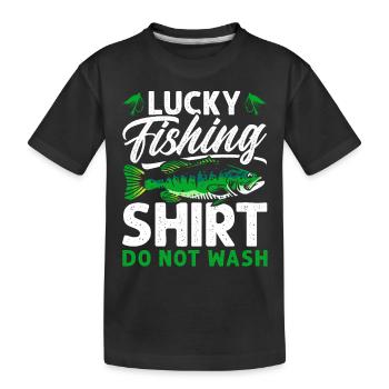 Pêche chanceuse - T-shirt bio Premium Enfant - noir - Devant