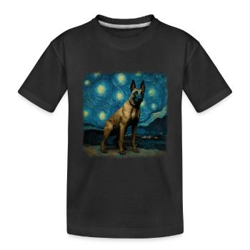 Belgian Malinois Van gogh starry night - Kinder Premium Bio T-Shirt - Schwarz - Vorne