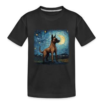 Belgian Malinois Van gogh starry night - Kinder Premium Bio T-Shirt - Schwarz - Vorne