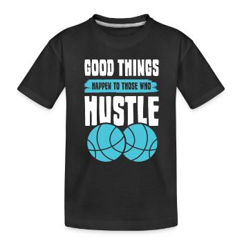 Hustle Basketball - Kids' Premium Organic T-Shirt - black - Front