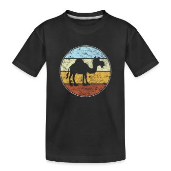 Dromedary Retro - Kids' Premium Organic T-Shirt - black - Front