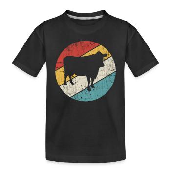 Kuh Retro Muh Landwirt Milch Bauernhof Geschenk - Kinder Premium Bio T-Shirt - Schwarz - Vorne