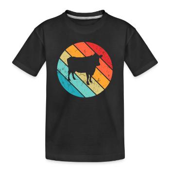 Cow Animal Farmer Moo Retro Farm Gift - Kids' Premium Organic T-Shirt - black - Front