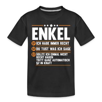 Enkel - Kinder Premium Bio T-Shirt - Schwarz - Vorne