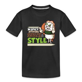 Drôle de sushis malheureux Nourriture japonaise Miso-Malheureux - T-shirt bio Premium Enfant - noir - Devant