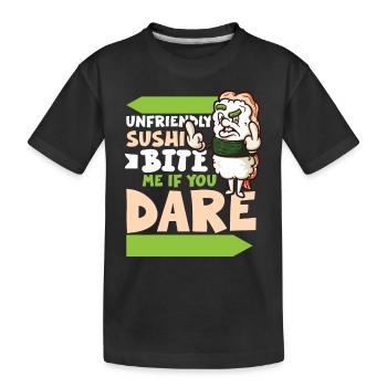 Drôle de sushis malheureux Nourriture japonaise Miso-Malheureux - T-shirt bio Premium Enfant - noir - Devant