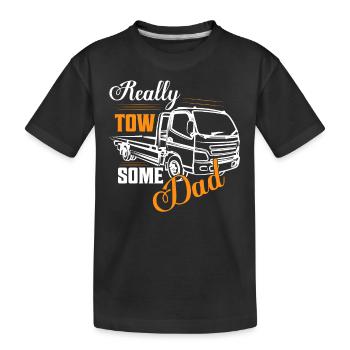 Vraiment remorqueur - Un peu de papa camionneur de dépanneuse - T-shirt bio Premium Enfant - noir - Devant