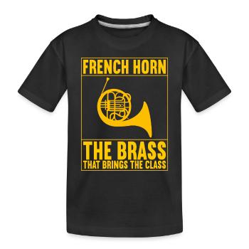 Cuivre à cor - T-shirt bio Premium Enfant - noir - Devant