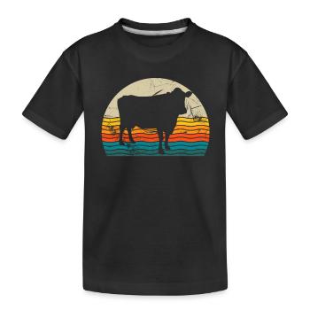 Kuh Tier Bauer Muh Retro Bauernhof Geschenk - Kinder Premium Bio T-Shirt - Schwarz - Vorne