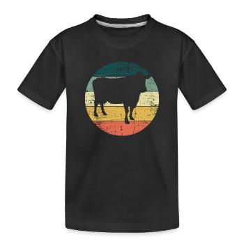 Cadeau de ferme laitière Cow Retro Moo Farmer - T-shirt bio Premium Enfant - noir - Devant