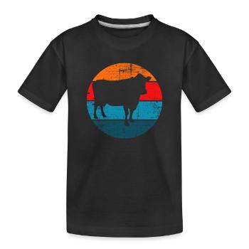 Kuh Retro Muh Landwirt Milch Bauernhof Geschenk - Kinder Premium Bio T-Shirt - Schwarz - Vorne