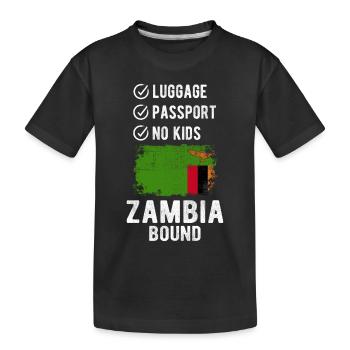 Zambia Souvenir Holidays - Kids' Premium Organic T-Shirt - black - Front