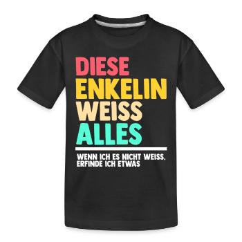 Enkelin - Kinder Premium Bio T-Shirt - Schwarz - Vorne