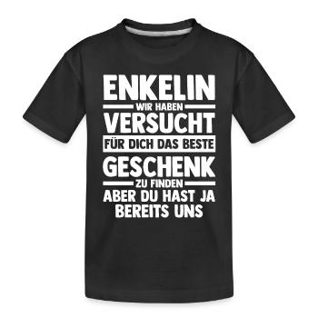 Enkelin - Kinder Premium Bio T-Shirt - Schwarz - Vorne