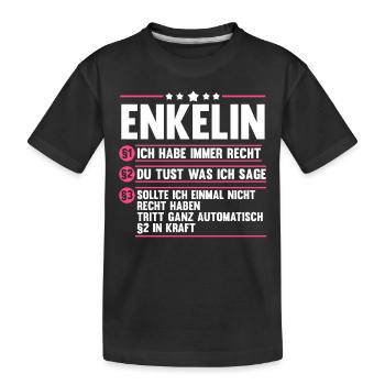 Enkelin - Kinder Premium Bio T-Shirt - Schwarz - Vorne