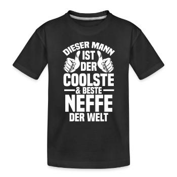 Neffe - Kinder Premium Bio T-Shirt - Schwarz - Vorne