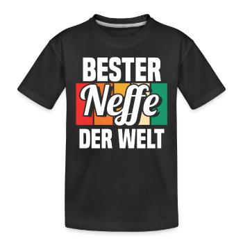 Neffe - Kinder Premium Bio T-Shirt - Schwarz - Vorne