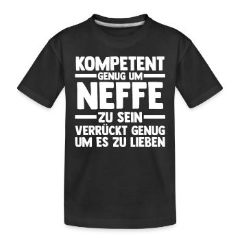 Neffe - Kinder Premium Bio T-Shirt - Schwarz - Vorne
