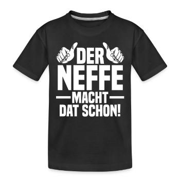 Neffe - Kinder Premium Bio T-Shirt - Schwarz - Vorne