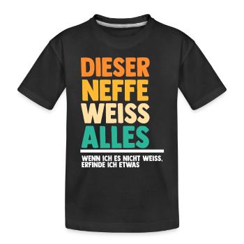 Neffe - Kinder Premium Bio T-Shirt - Schwarz - Vorne