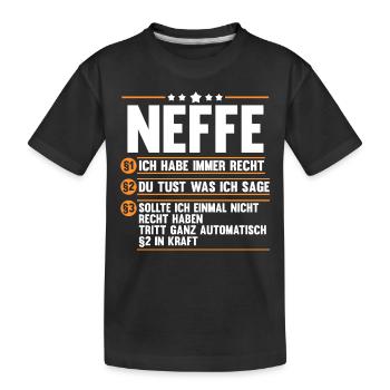Neffe - Kinder Premium Bio T-Shirt - Schwarz - Vorne