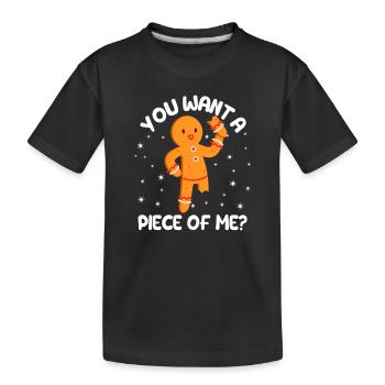 Tu veux un morceau de moi? Biscuits de Noël - T-shirt bio Premium Enfant - noir - Devant