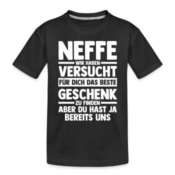 Neffe - Kinder Premium Bio T-Shirt - Schwarz - Vorne