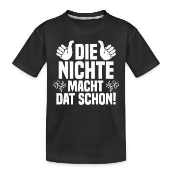 Nichte - Kinder Premium Bio T-Shirt - Schwarz - Vorne