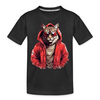 Street style lynx | Lynx lovers - Kids' Premium Organic T-Shirt - black - Front