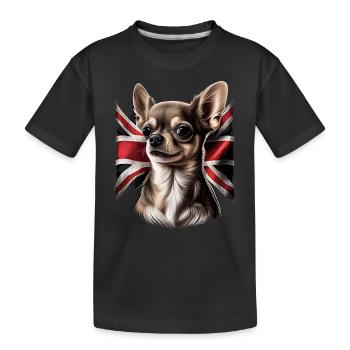 Chihuahua - Großbritannien England Flagge Farben - Kinder Premium Bio T-Shirt - Schwarz - Vorne
