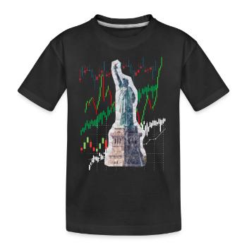 NY Stock Exchange Bull - Kinder Premium Bio T-Shirt - Schwarz - Vorne