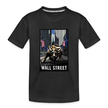 NY Stock Exchange Bull - Kinder Premium Bio T-Shirt - Schwarz - Vorne