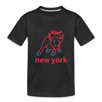 NY Stock Exchange Bull - Kinder Premium Bio T-Shirt - Schwarz - Vorne