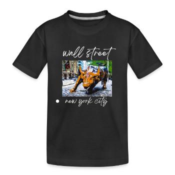 NY Stock Exchange Bull - Kinder Premium Bio T-Shirt - Schwarz - Vorne