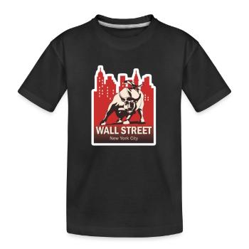 NY Stock Exchange Bull - Kinder Premium Bio T-Shirt - Schwarz - Vorne