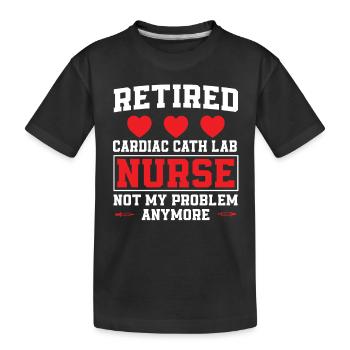 Infirmière à la retraite du laboratoire de cathétérisme cardiaque - T-shirt bio Premium Enfant - noir - Devant