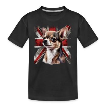Chihuahua - Großbritannien England Flagge Farben - Kinder Premium Bio T-Shirt - Schwarz - Vorne