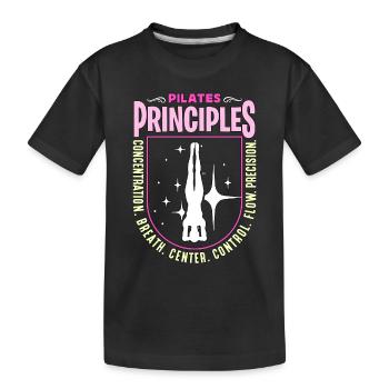 Pilates Principles Concentration Breath Meditation - Kids' Premium Organic T-Shirt - black - Front