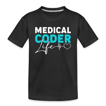 Medical Coding Medical Coders - Kids' Premium Organic T-Shirt - black - Front