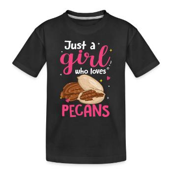 Pecannüsse Nüsse Geschenk - Kinder Premium Bio T-Shirt - Schwarz - Vorne