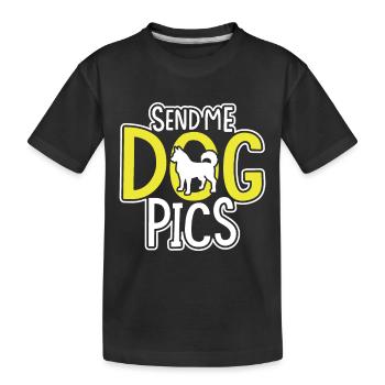Senden Sie Mir Hundebilder - Kinder Premium Bio T-Shirt - Schwarz - Vorne