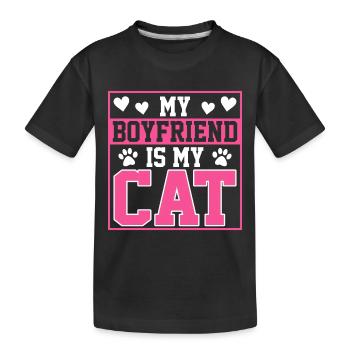 Mon ami est mon chat - T-shirt bio Premium Enfant - noir - Devant