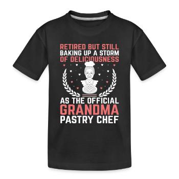 Bäckerei Rentner Oma Rentner Pension Baker Pas - Kinder Premium Bio T-Shirt - Schwarz - Vorne