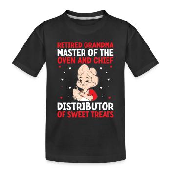 Bäckerei Rentner Oma Rentner Pension Baker Pas - Kinder Premium Bio T-Shirt - Schwarz - Vorne