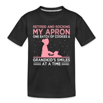 Bäckerei Rentner Oma Rentner Pension Baker Pas - Kinder Premium Bio T-Shirt - Schwarz - Vorne
