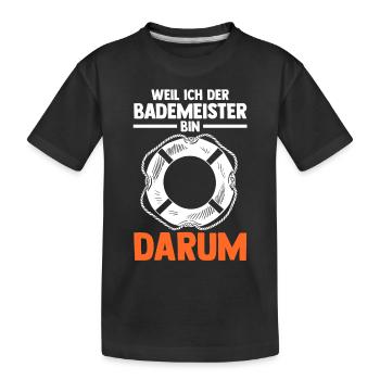 Rettungsschwimmer Bademeister - Kinder Premium Bio T-Shirt - Schwarz - Vorne