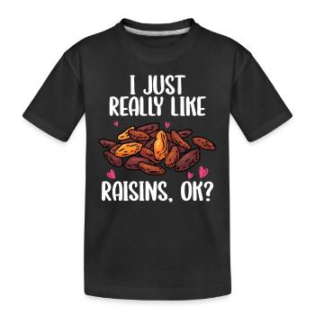 Rosinen - Kinder Premium Bio T-Shirt - Schwarz - Vorne