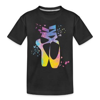 Ballettschuhe Tänzerin Frau Ballerina - Kinder Premium Bio T-Shirt - Schwarz - Vorne